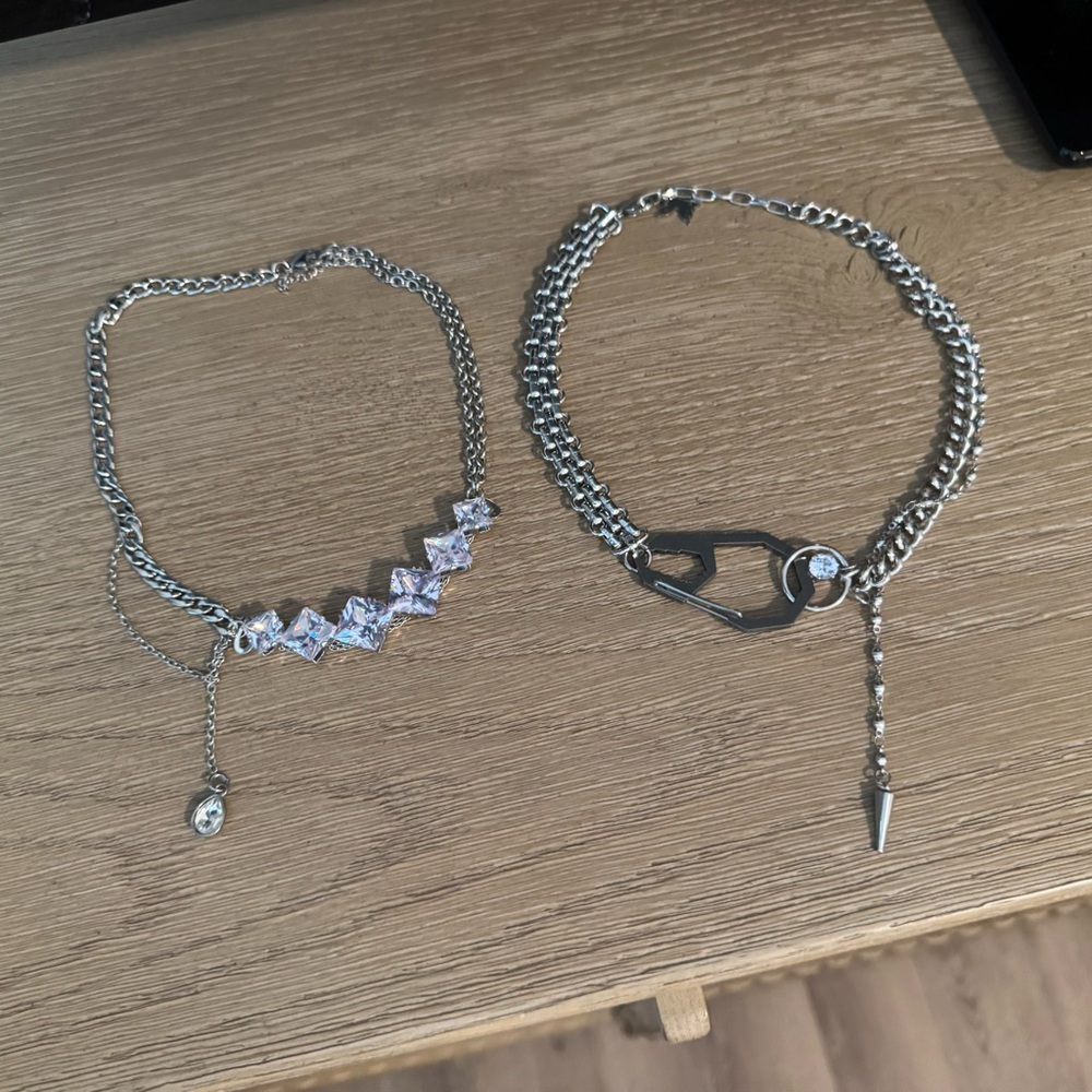 Grunge Silver Chains Necklace Set (4-Pack)
